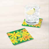 黄色い花 スクエアペーパーコースター (インサイチュ)