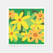 黄色い花 スタンダードカクテルナプキン (正面)