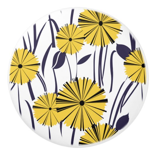 黄色い花 セラミックノブ (正面)