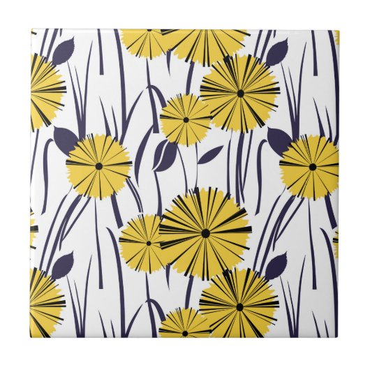 黄色い花 タイル (正面)