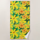 黄色い花 ビーチタオル (正面)