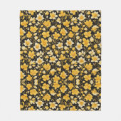 黄色い花 フリースブランケット (正面)