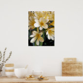 黄色い花 ポスター (キッチン)