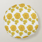 黄色い花 ラウンドクッション (裏面)