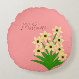 黄色い花 ラウンドクッション