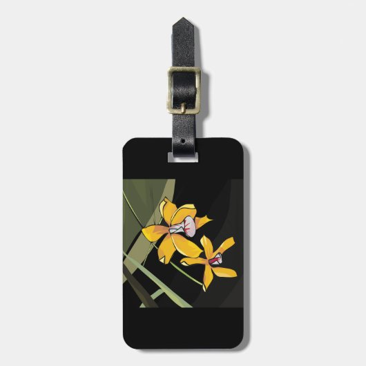 黄色い花 ラゲッジタグ (正面縦)