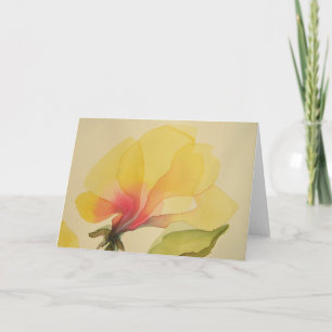 黄色い花、水彩画、Notecard カード