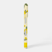黄色い花、花の模様、お名前 iPhone 16ケース (右側面)