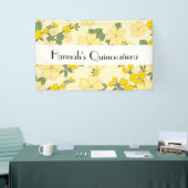 黄色い花、花の模様、キンセアニェラ 横断幕 (トレードショー)