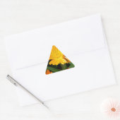 黄色い花 花の芸術 平和 愛 運命 三角形シール (封筒)