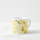 黄色い花、花柄、花柄 エスプレッソカップ (正面右)