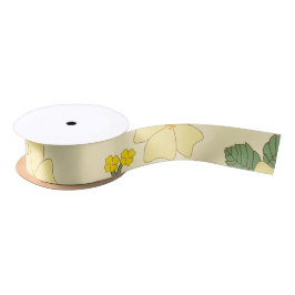 黄色い花、花柄、花柄 サテンリボン