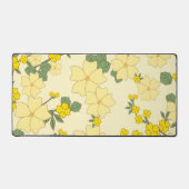 黄色い花、花柄、花柄 デスクマット (正面)