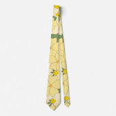 黄色い花、花柄、花柄 ネクタイ (正面)