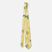 黄色い花、花柄、花柄 ネクタイ (裏面)