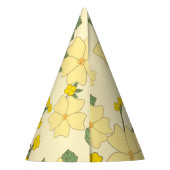 黄色い花、花柄、花柄 パーティーハット (裏面)