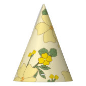 黄色い花、花柄、花柄 パーティーハット (左)