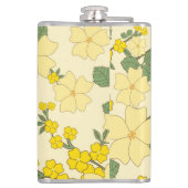 黄色い花、花柄、花柄 フラスク (裏面)