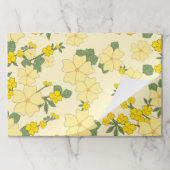 黄色い花、花柄、花柄 ペーパーパッド (折り畳み)