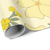 黄色い花、花柄、花柄 ラッピングペーパー (ロールコーナー)