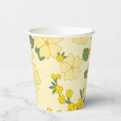 黄色い花、花柄、花柄 紙コップ (裏面)