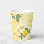 黄色い花、花柄、花柄 紙コップ (正面)