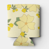 黄色い花、花柄、花柄 缶クーラー (裏面)