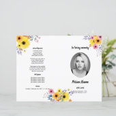 黄色い花 |葬儀プログラムテンプレート (スタンド正面)