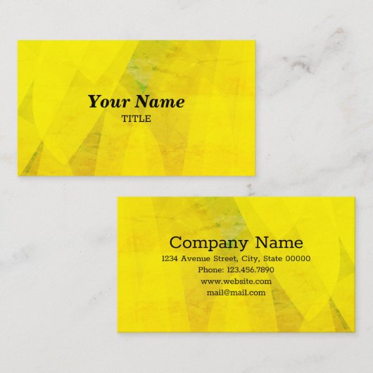 黄色い芸術の背景 名刺 (正面/裏面)