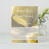 黄色い芸術的トーンの花 – ブライダルシャワー 招待状 (スタンド正面)