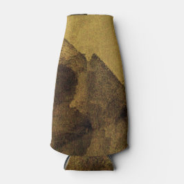 黄色い茶色の黒い抽象芸術絵画のブラシストローク ボトルクーラー