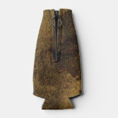 黄色い茶色の黒い抽象芸術絵画のブラシストローク ボトルクーラー (裏面)