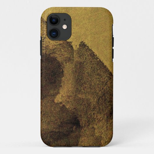 黄色い茶色の黒い抽象芸術絵画のブラシストローク Case-Mate iPhoneケース (裏面)