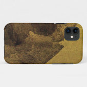 黄色い茶色の黒い抽象芸術絵画のブラシストローク Case-Mate iPhoneケース (裏面(横))