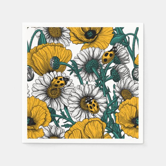 黄色い草原 スタンダードカクテルナプキン (正面)