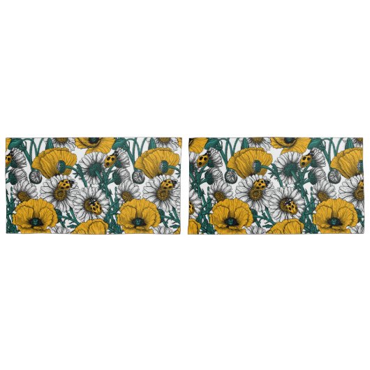 黄色い草原 枕カバー (正面-セット)