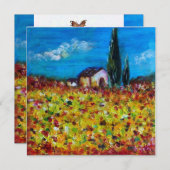 黄色い草原 , 赤い緑の紫の白 招待状 (正面/裏面)