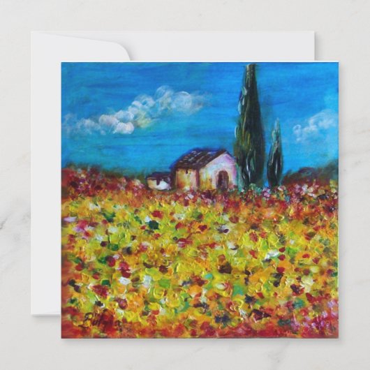 黄色い草原 , 赤い緑の紫の白 招待状 (正面)