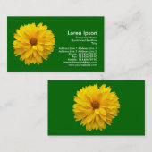 黄色い菊 – 緑 名刺 (正面/裏面)