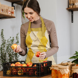 黄色い菱形シェイプパターン エプロン