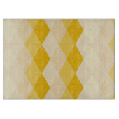 黄色い菱形シェイプパターン カッティングボード (正面)