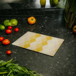 黄色い菱形シェイプパターン カッティングボード
