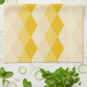 黄色い菱形シェイプパターン キッチンタオル (折り畳み)