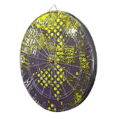 黄色い落書きの抽象芸術 ダーツボード (正面右)