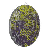 黄色い落書きの抽象芸術 ダーツボード (正面左)