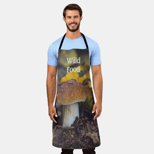 黄色い葉きのこ エプロン (着用した状態)