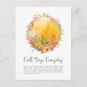 黄色い葉と花の大地の日を毎日楽しむ ポストカード (正面)