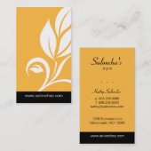 黄色い葉のサロンのスパの名刺 名刺 (正面/裏面)