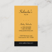 黄色い葉のサロンのスパの名刺 名刺 (裏面)