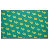 黄色い葉のターコイズの緑の背景 ファブリック (ファットクォーター)